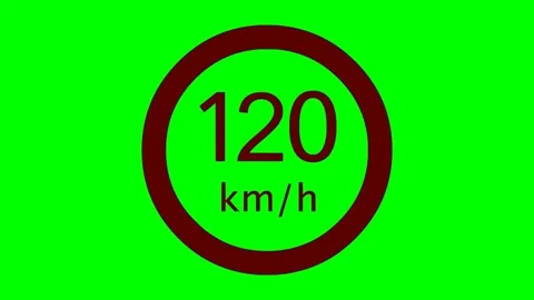 Traffic signal maximum 120 km red flash light animation Video stock 339473289