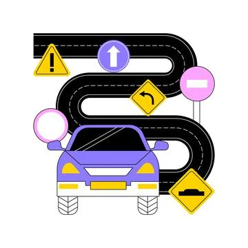 Traffic signs abstract concept vector illustration. Stock Illustration