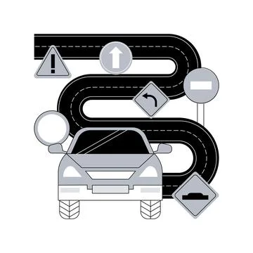 Traffic signs abstract concept vector illustration. Stock Illustration
