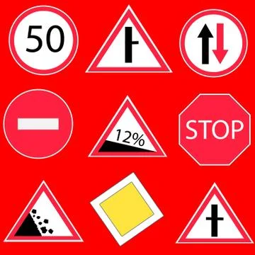 Traffic signs Illustrazione stock