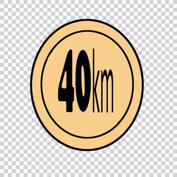 Traffic signs maximum speed 40 km per hour Stock Illustration