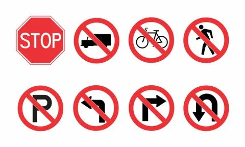 Traffic signs set Stock Illustration