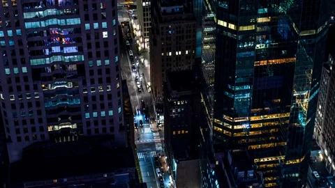 Traffic Skyscraper Night Timelapse Stock Footage 127864278