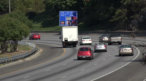 Traffic on slipway off interstate 75 and 85, midtown, atlanta, usa Stock Footage 44061992
