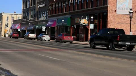 Traffic in Small Town Stock-Footage 10738603