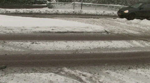 Traffic in the snow Stock Footage 591128
