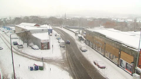 Traffic in the snow timelapse Vidéo 991402