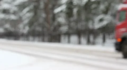 Traffic in snowfall Stock Footage 10577236