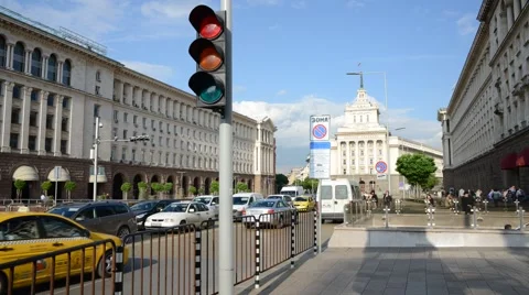Traffic in Sofia Timelapse Stock Footage 61750482