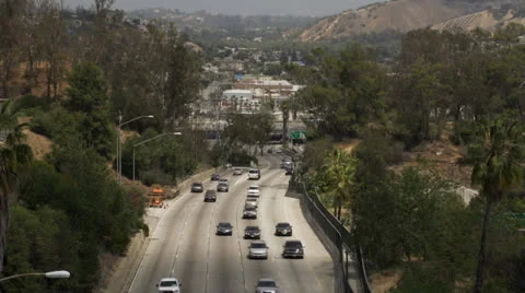 Traffic spread across multiple lanes Stock Footage