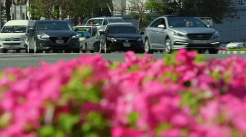 Traffic in spring day Stock Footage 61805909