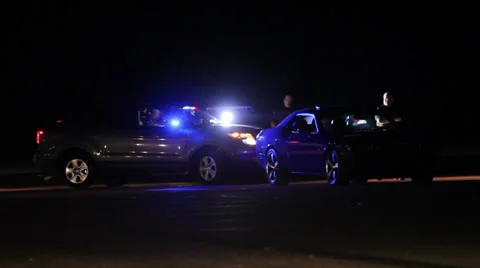 Traffic Stop at Night Video stock 39146922