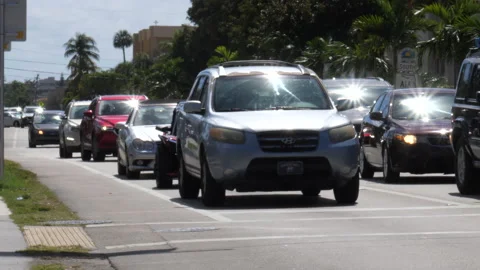Traffic Stopped on A1A Stock Footage 200841338