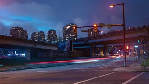 Traffic streaming through intersection timelapse Stock Footage 149381493