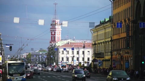 Traffic On A Street Stock Footage 44370478