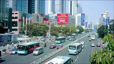 Traffic on the street Stock Footage 235269068