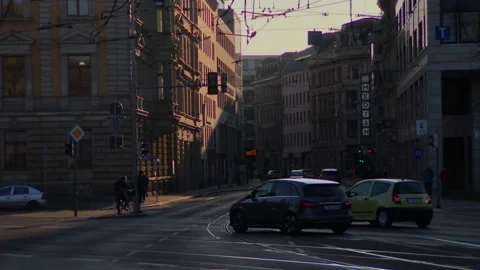 Traffic on street in Leipzig, Germany Stock-Footage 153860643