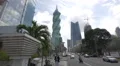 Traffic on the street near the F&F Tower and Soho Mall in Panama 4k or 4k+ Resolution