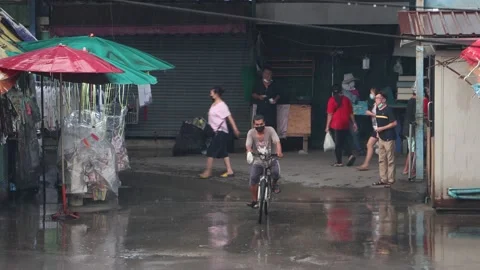Traffic on the street at a rain Stock Footage 233958660