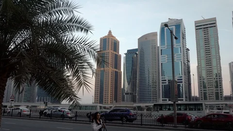 Traffic on the street Sheikh Zayed Video stock 103293787