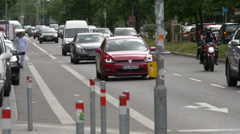 Traffic on a street in Stuttgart Stock Footage 55284294