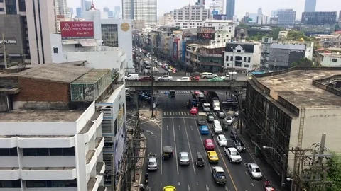 Traffic on the streets of Bangkok Stock Footage 76843793