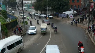 The traffic on the streets in Kathmandu Stock Footage 85742380