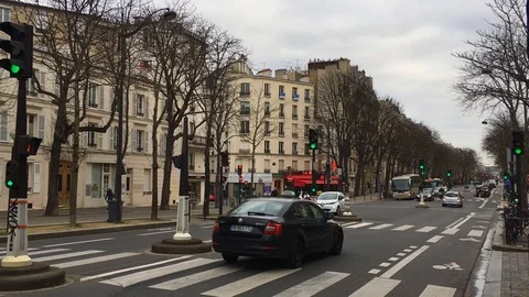 Traffic On The Streets Of Paris Stock Footage 101330980