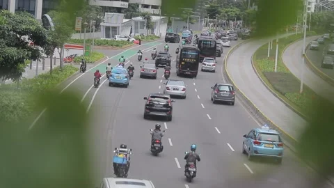 TRAFFIC AT SUDIRMAN ROAD Stock Footage 151389014