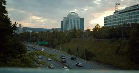 Traffic at Sunset 1 Stock Footage 115216081