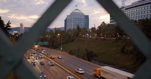 Traffic at Sunset 2 Stock Footage 115214481