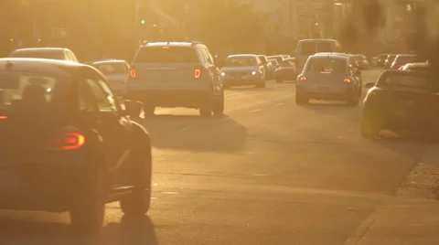Traffic sunset Stock Footage 46804893