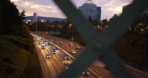 Traffic at Sunset Stock Footage 115215614