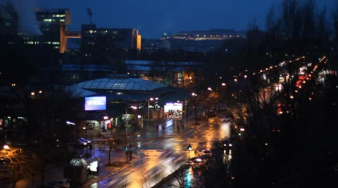 Traffic in sunset. Time lapse video. Stock Footage 35408403