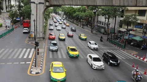 Traffic in Thailand , Traffic jam Stock Footage