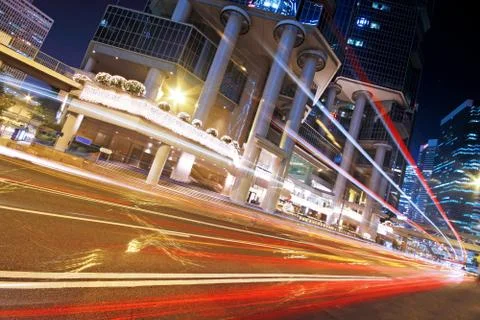 Traffic through downtown Stock Photos