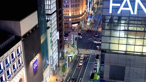 Traffic through Ginza retail district in Tokyo, Japan Stock Footage 228821315