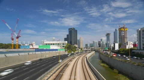 Traffic Time Lapse - Ayalon Freeway 库存影片 43288243