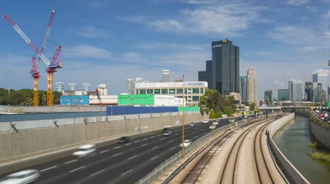 Traffic Time Lapse - Ayalon Freeway Vídeo Stock 43288280