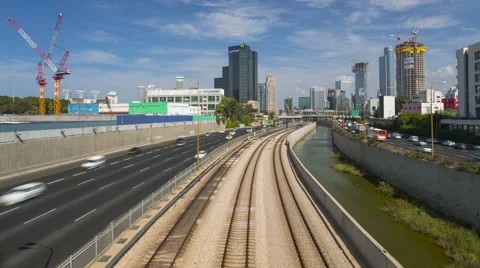 Traffic Time Lapse - Ayalon Freeway Video stock 43288493