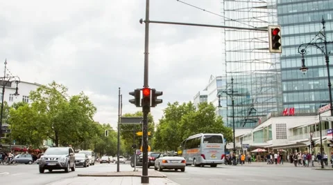 Traffic time-lapse at Berlin Stock Footage 50968761