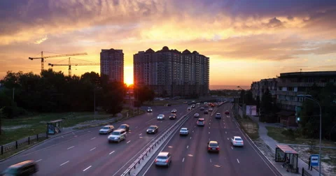 Traffic Time Lapse Video stock 53863720