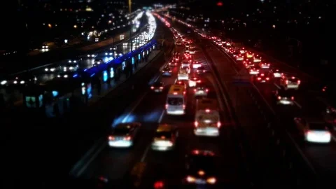 Traffic Time Lapse Intensive Traffic in the streets of Turkey. Traffic highway Stock Footage 82380511