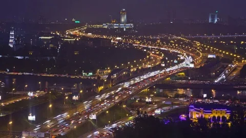 Traffic Time Lapse - Moscow Stock-Footage 74754431