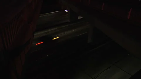 Traffic time lapse on a Multi-lane Freeway Stock Footage 1015435