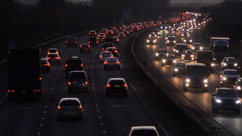 Traffic time lapse in the night 4K Stock-Footage 99042069