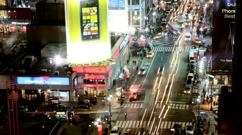 Traffic time-lapse night Stock Footage 22145052