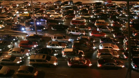 Traffic time lapse night long Stock Footage 585211