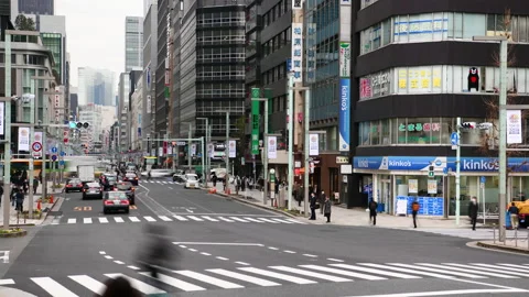Traffic Time-lapse: Nihonbashi district Tokyo , Japan Stock Footage 152297239