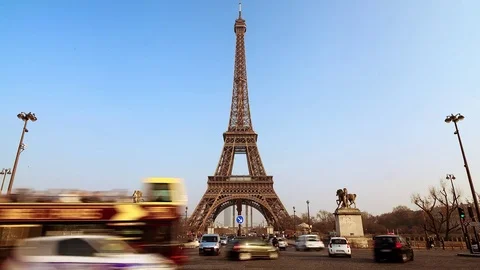 Traffic time-lapse in Paris Stock Footage 70113545
